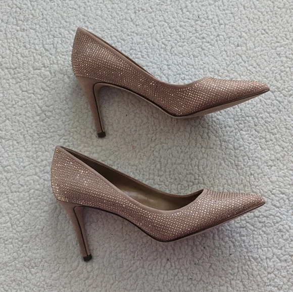 14 & Union rold gold glitter crystal heels - Picture 4 of 7